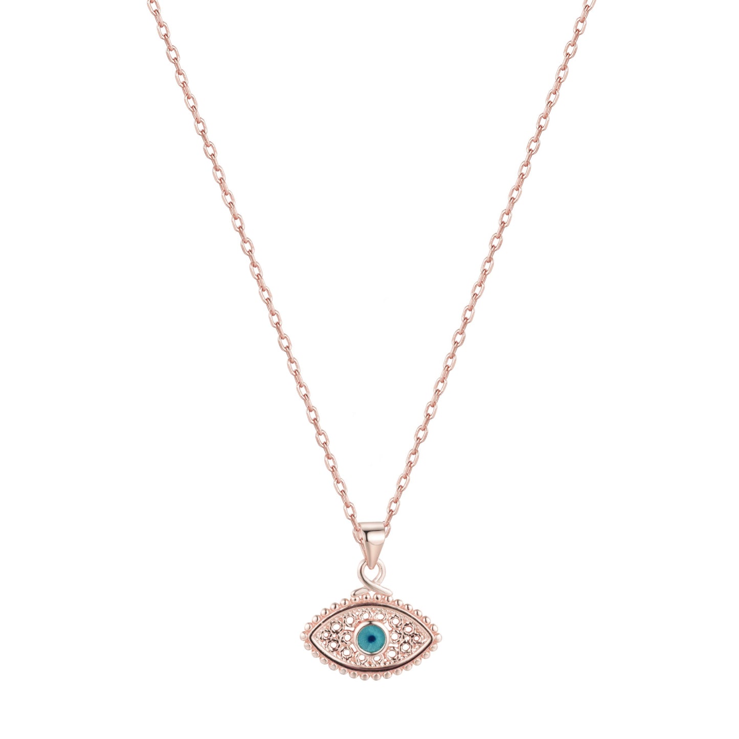 ZALIA EVIL EYE ROSE GOLD NECKLACE