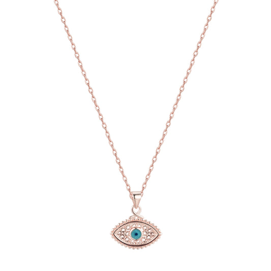 ZALIA EVIL EYE ROSE GOLD NECKLACE