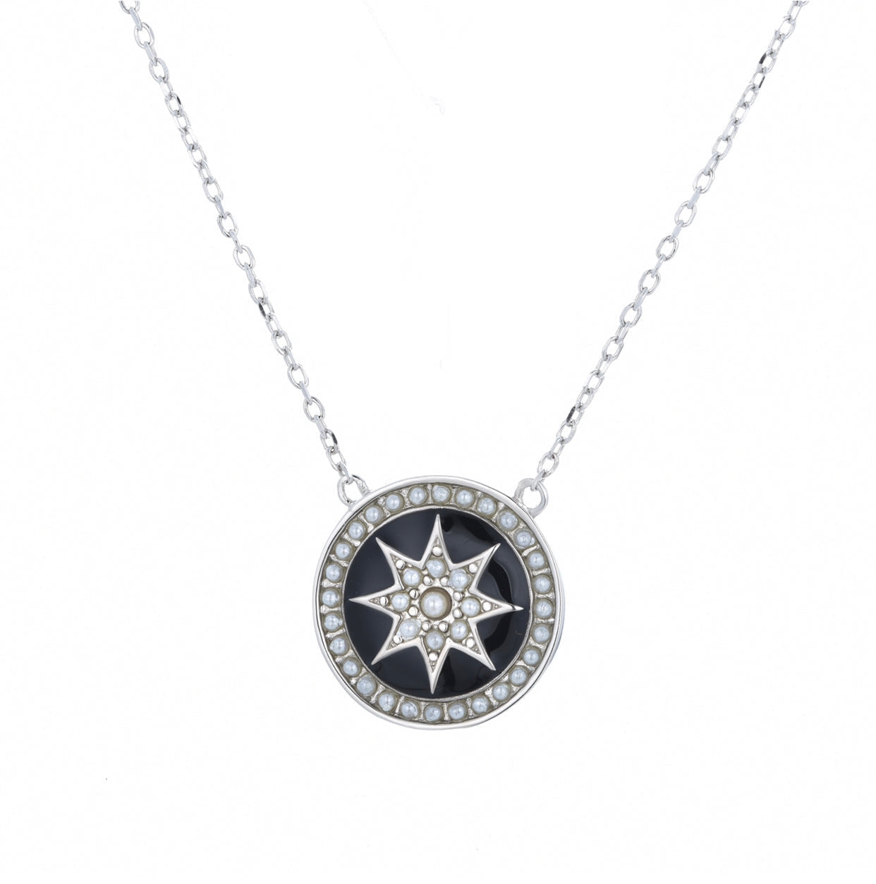 agate and freshwater pearl silver necklace