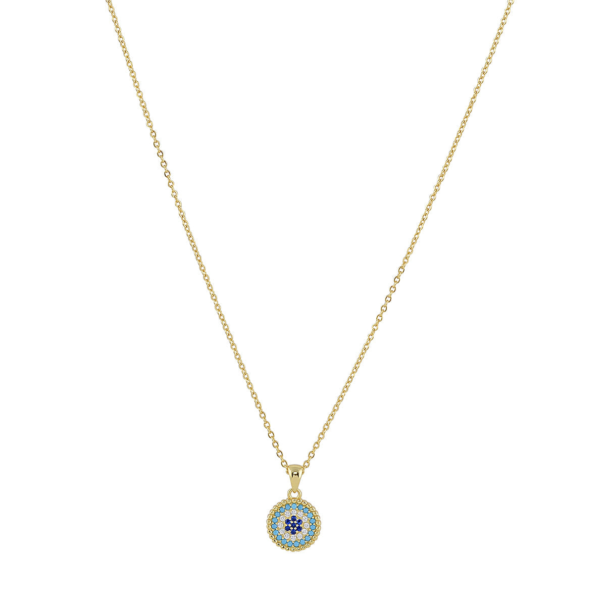 CRETE EVIL EYE GOLD NECKLACE