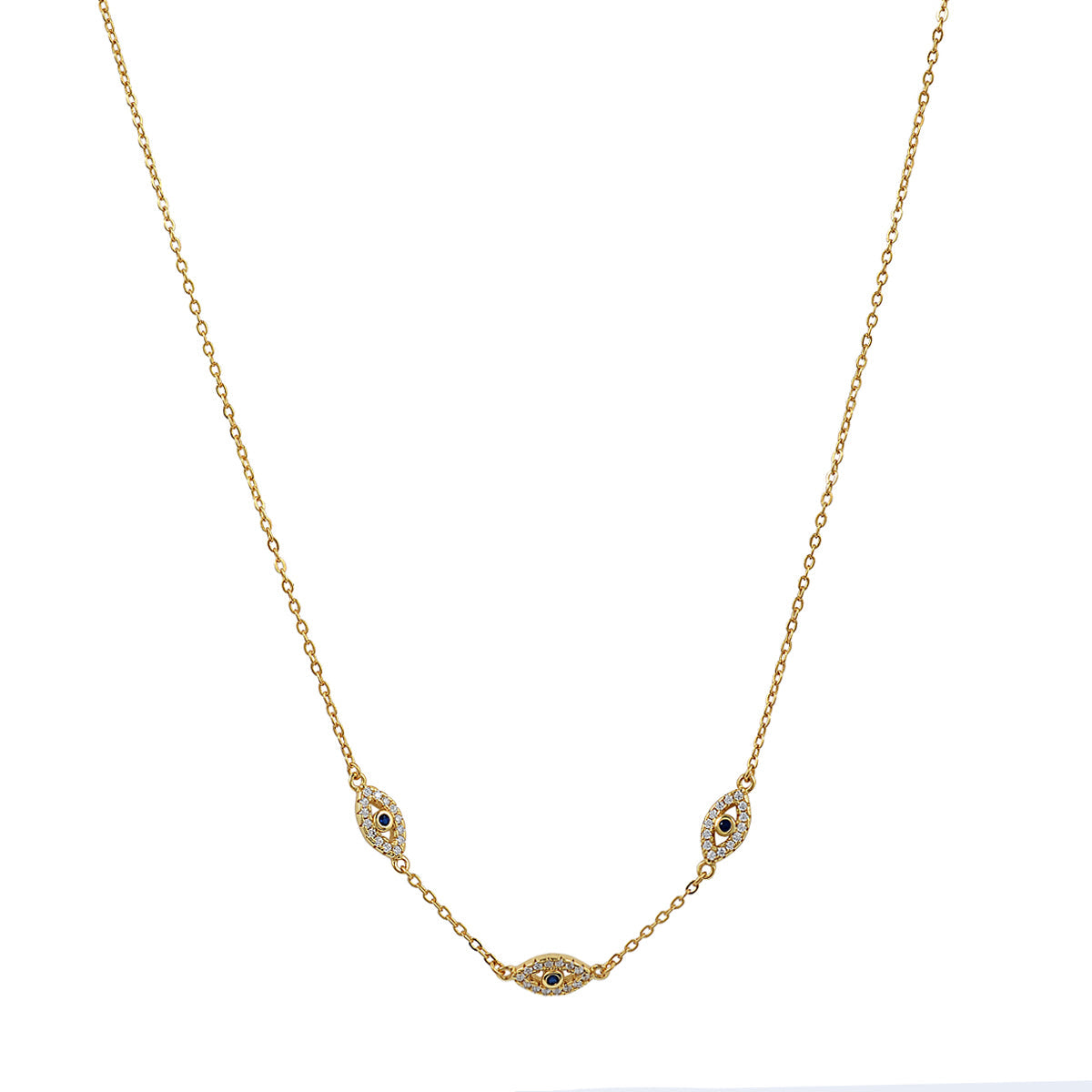 CHARLIZE EVIL EYE GOLD NECKLACE