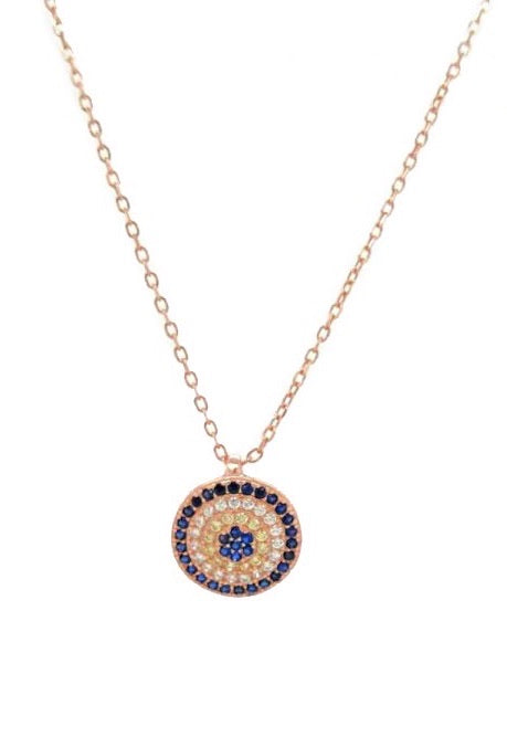 PROTECTIVE EVIL EYE ROSE GOLD NECKLACE