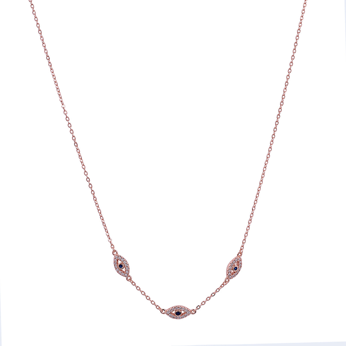 CHARLIZE EVIL EYE ROSE GOLD NECKLACE