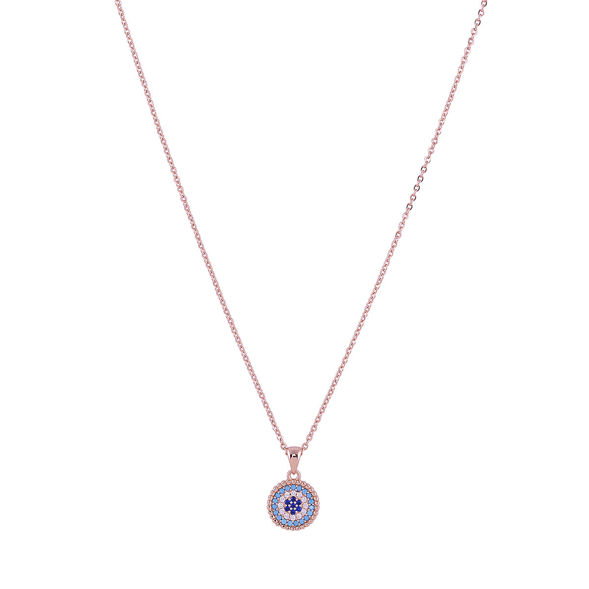 CRETE EVIL EYE ROSE GOLD NECKLACE