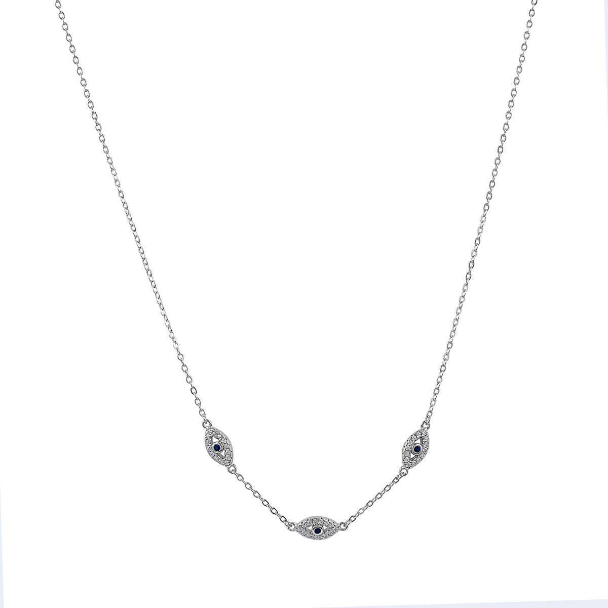 CHARLIZE EVIL EYE SILVER NECKLACE