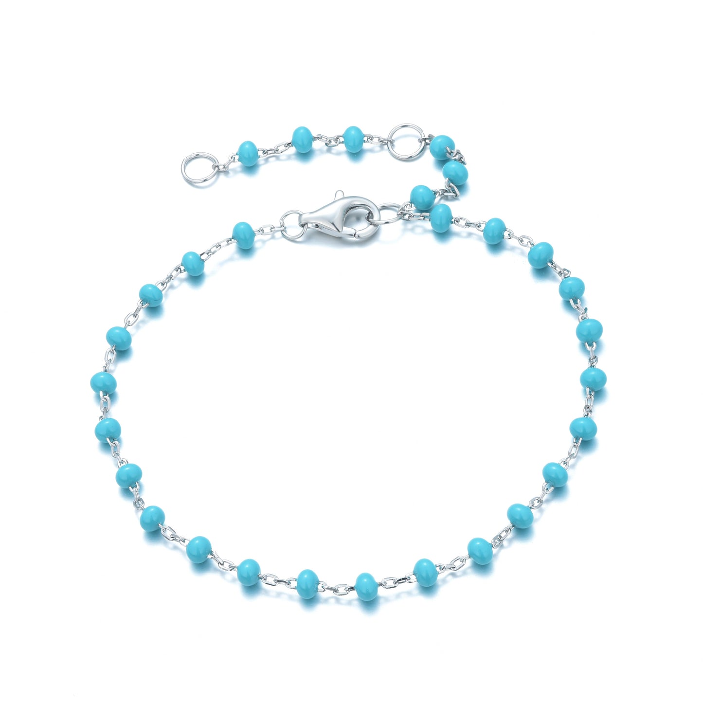 turquoise beaded silver bracelet