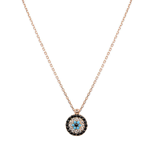ANGELA EVIL EYE ROSE GOLD NECKLACE