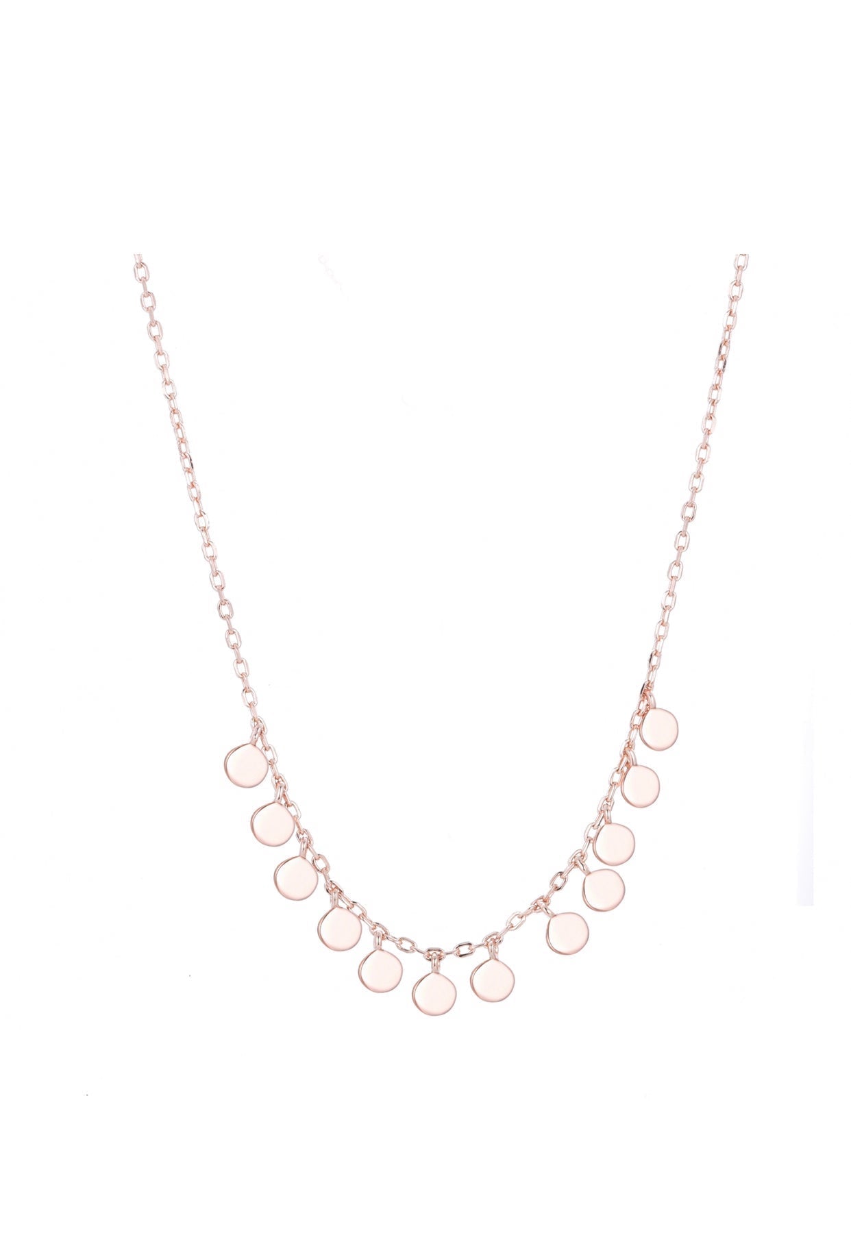 boho mini disc rose gold necklace