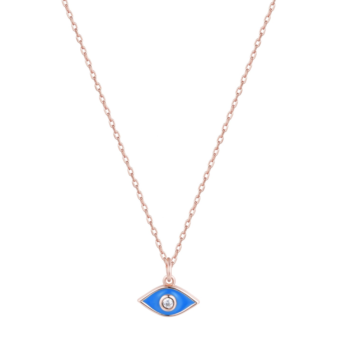 ALYSSA MINI EVIL EYE ROSE GOLD NECKLACE
