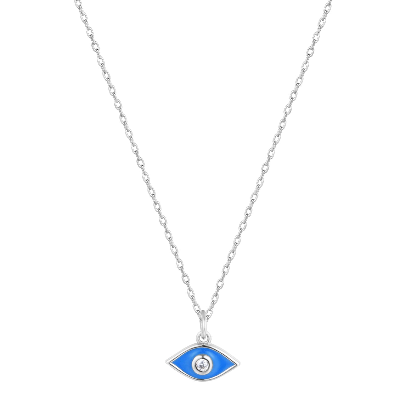 ALYSSA MINI EVIL EYE SILVER NECKLACE