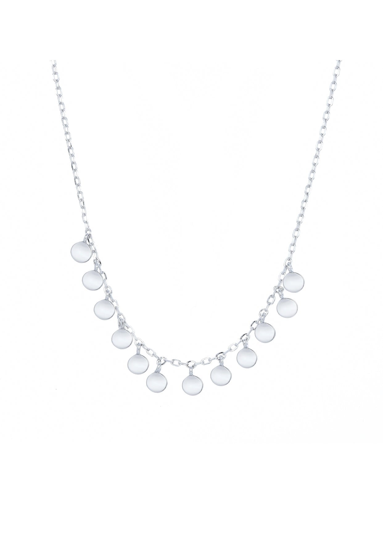 boho mini disc silver necklace