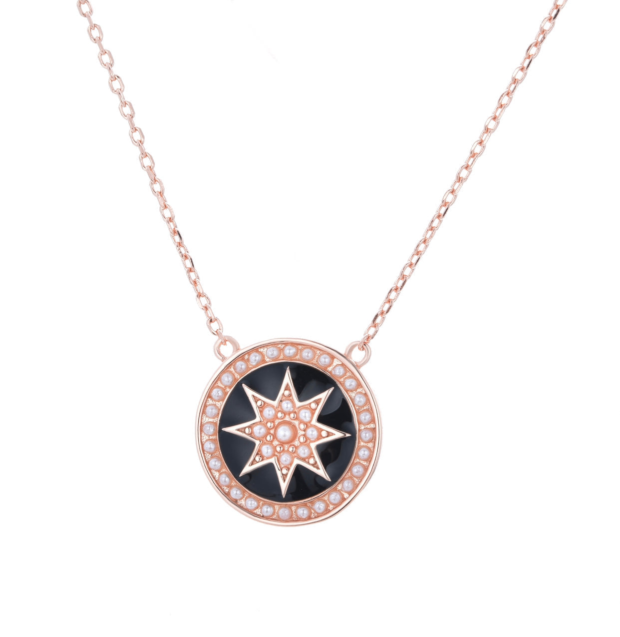 agate and freshwater pearl rose gold necklace