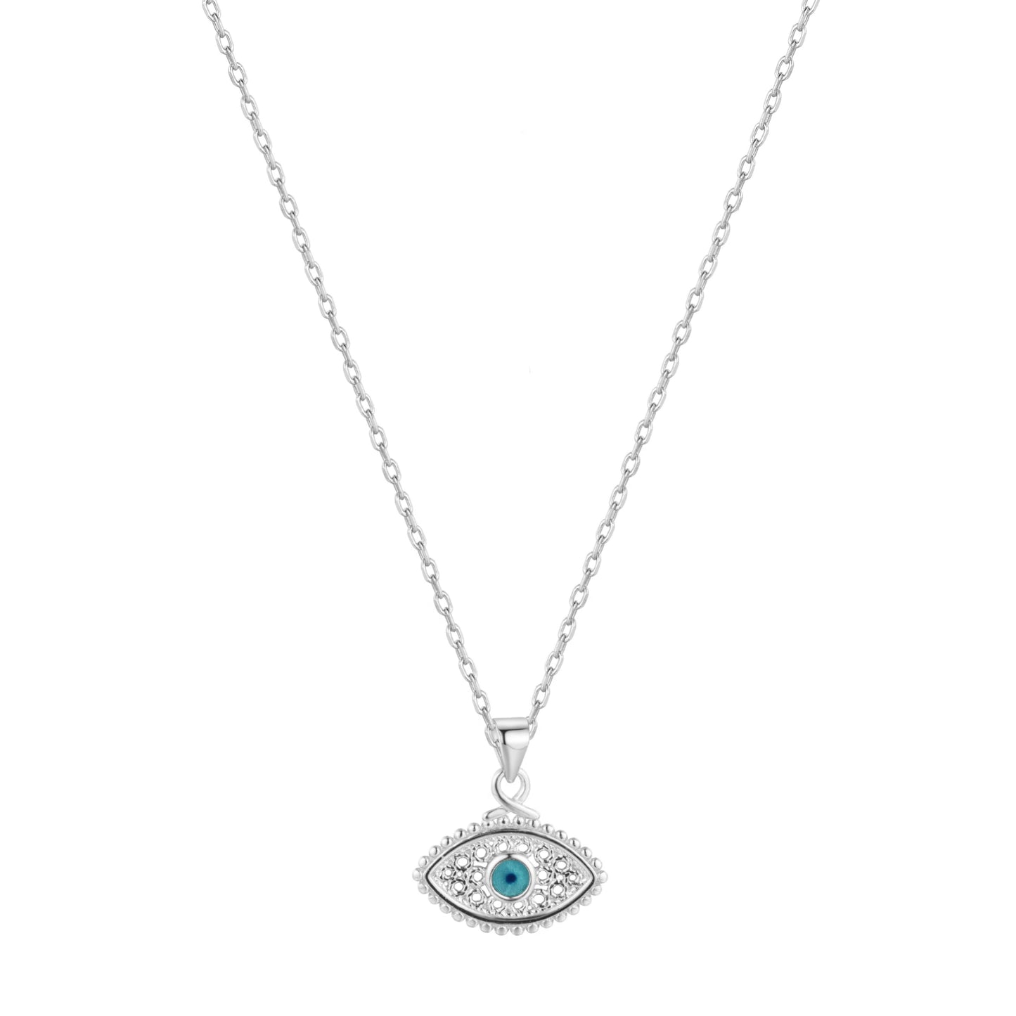 ZALIA EVIL EYE SILVER NECKLACE