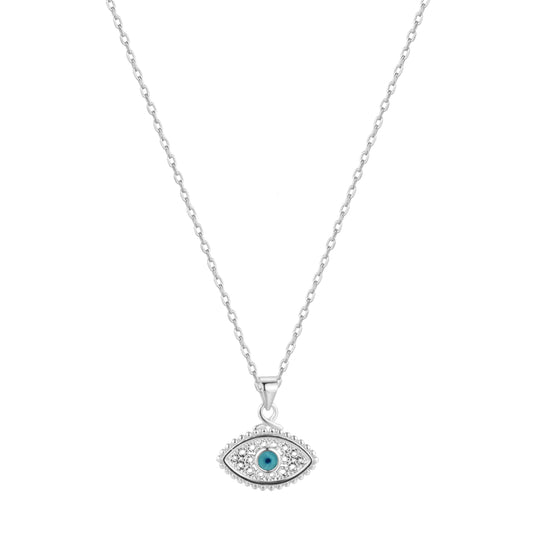 ZALIA EVIL EYE SILVER NECKLACE