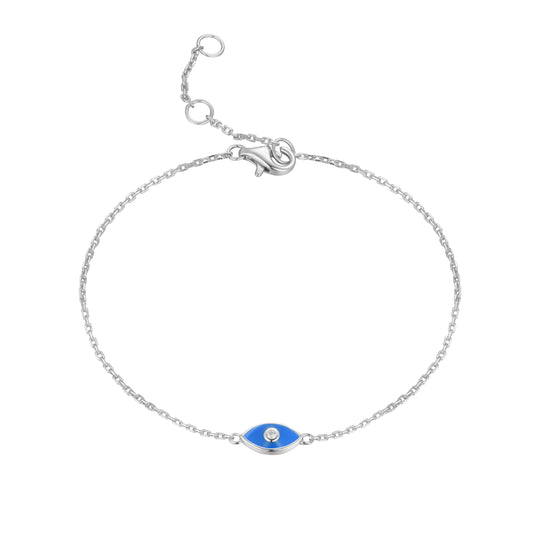 ALYSSA MINI EVIL EYE SILVER BRACELET