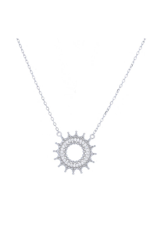 boho sun silver necklace