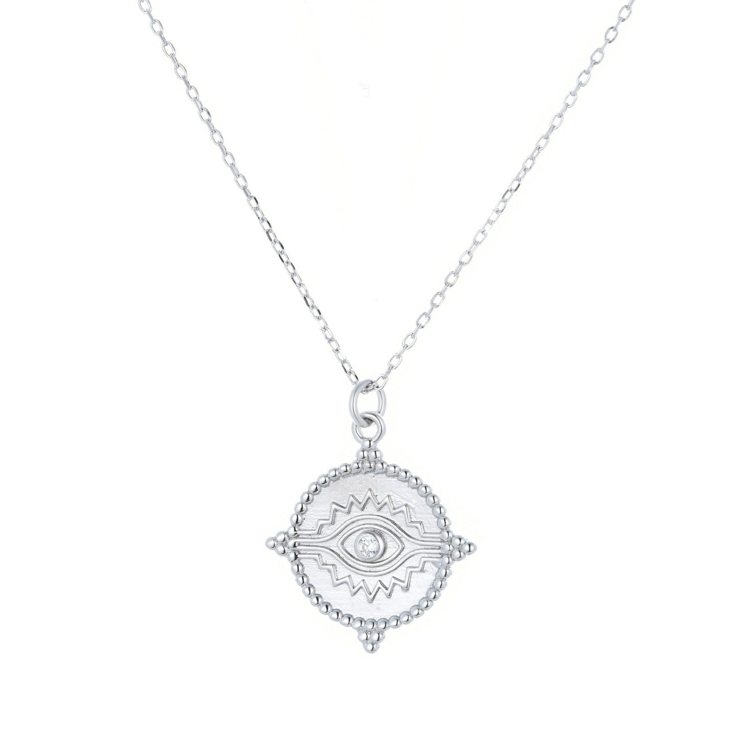 vintage evil eye silver necklace
