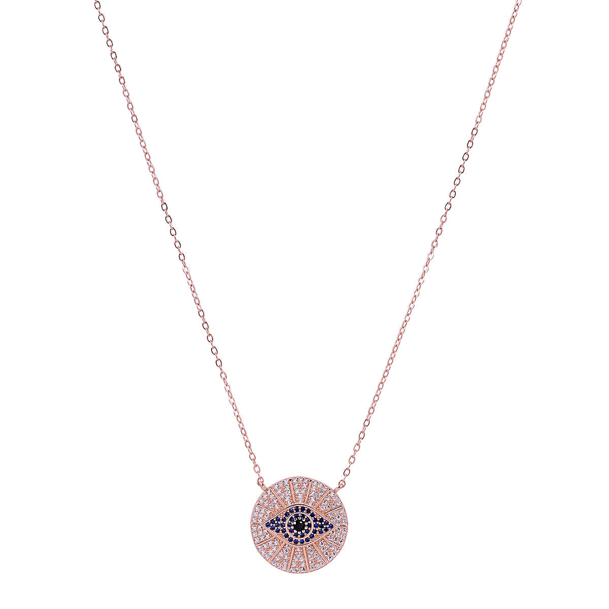 SANDRA EVIL EYE ROSE GOLD NECKLACE