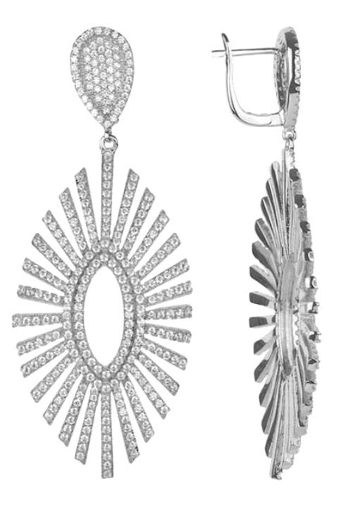 bridal hanging crystal earrings