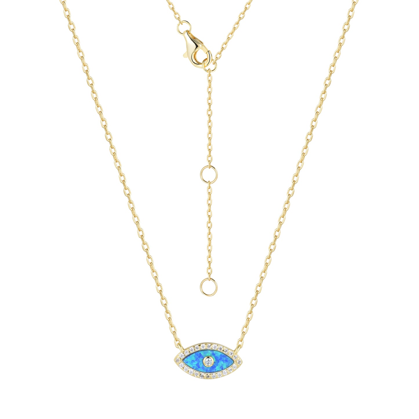 ALANI EVIL EYE BLUE OPAL GOLD NECKLACE