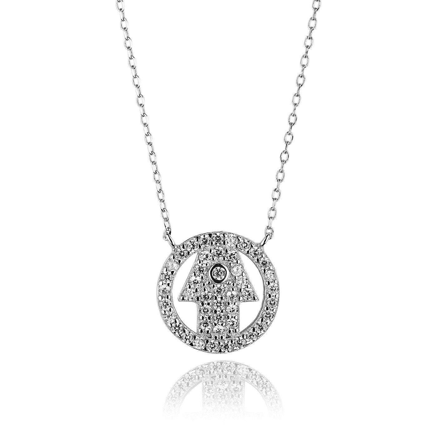 THE HAND HAMSA NECKLACE SILVER