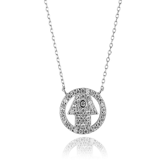 THE HAND HAMSA NECKLACE SILVER