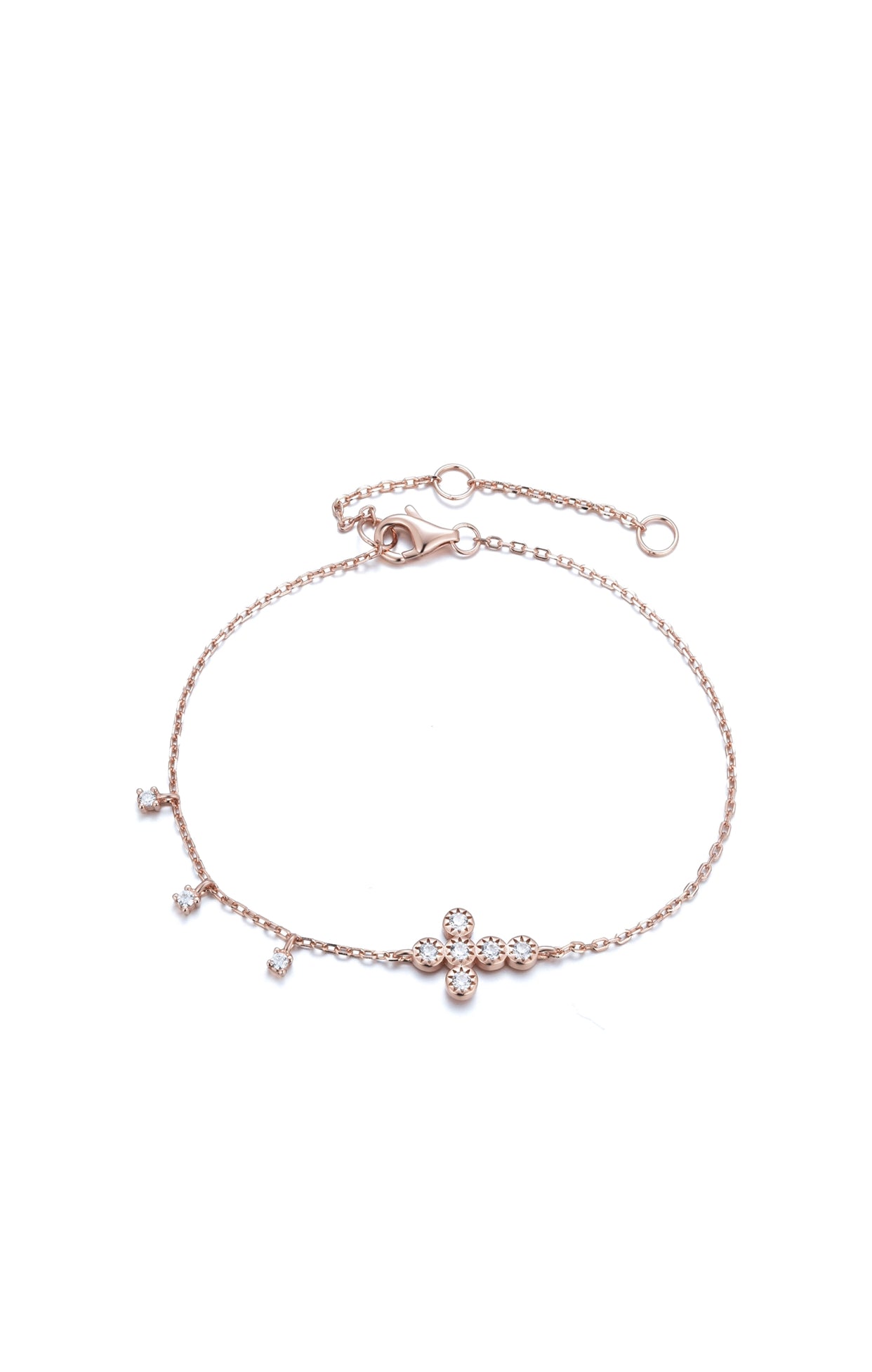 ALINA CRYSTAL MINI CROSS ROSE GOLD BRACELET
