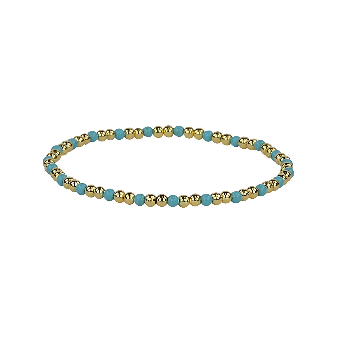 MIRACLE TURQUOISE BEADED GOLD BRACELET