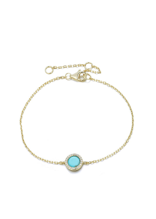 AVA ROUND TURQUOISE GOLD BRACELET