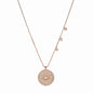 Boho vintage evil eye rose gold necklace 