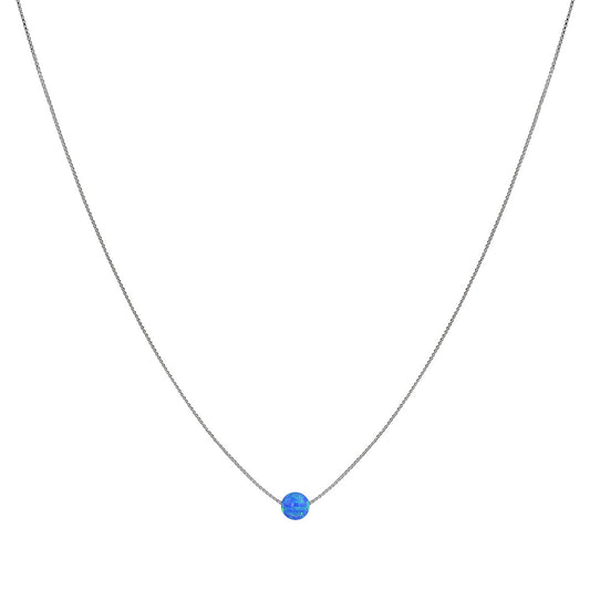 CANCUN (DARK BLUE) OPALITE BALL NECKLACE