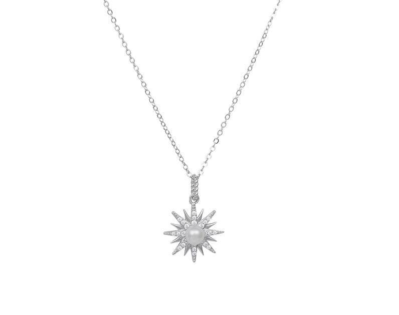LUMI PEARL STAR STERLING SILVER NECKLACE