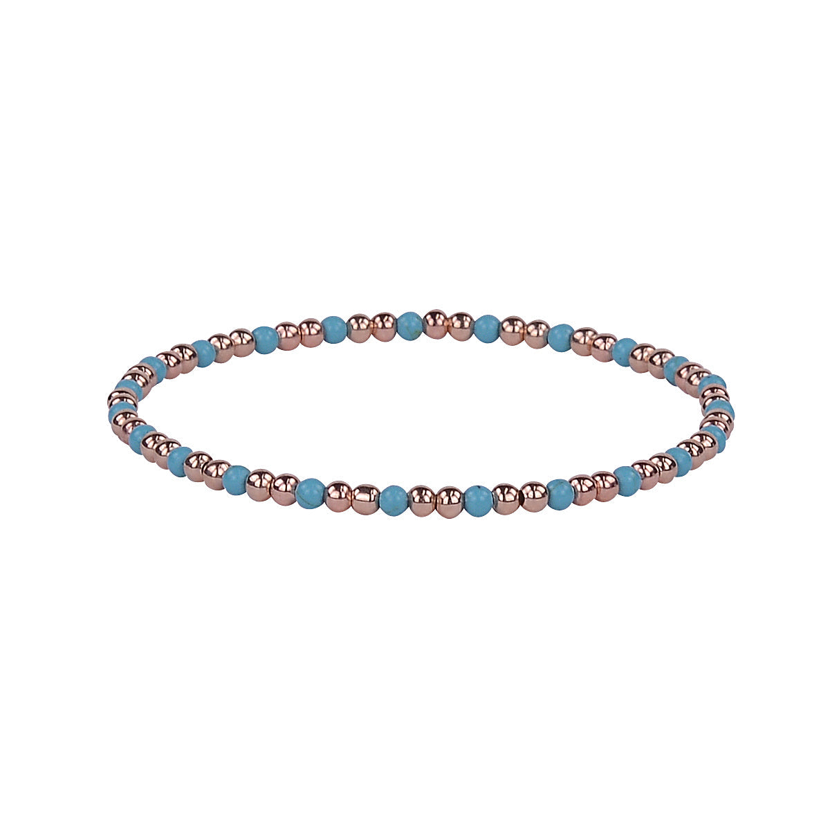MIRACLE TURQUOISE BEADED ROSE GOLD BRACELET