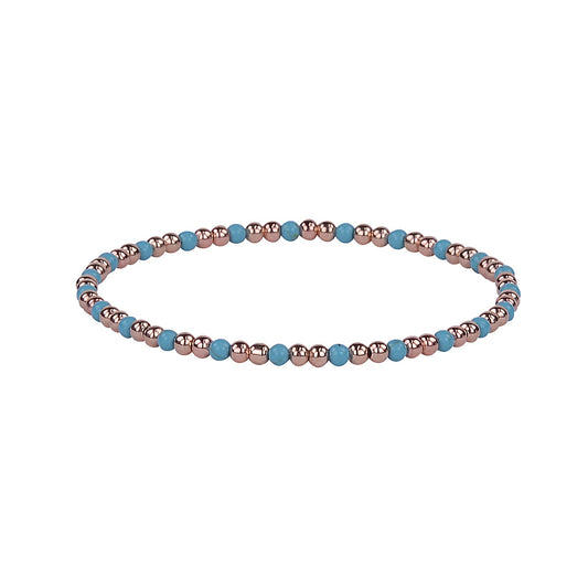 MIRACLE TURQUOISE BEADED ROSE GOLD BRACELET