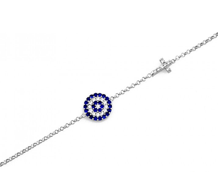 evil eye and cross bracelet