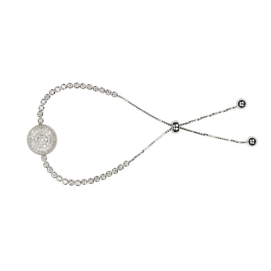 Silver disc tennis bracelet 