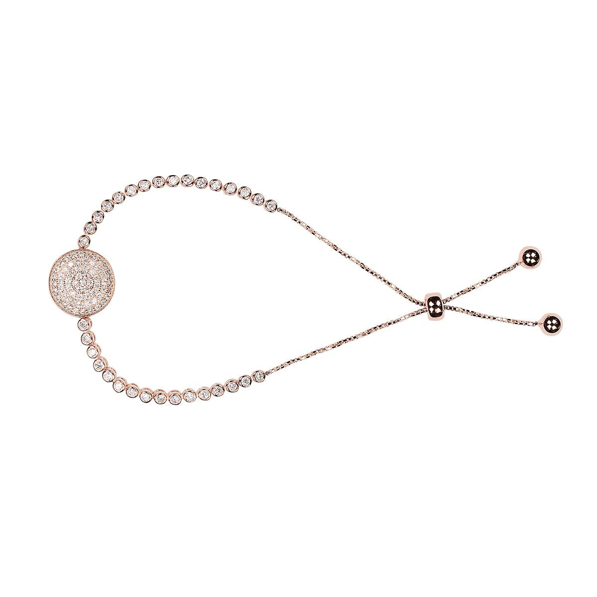 Rose gold disc tennis bracelet