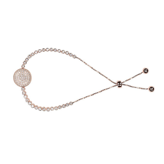 Rose gold disc tennis bracelet