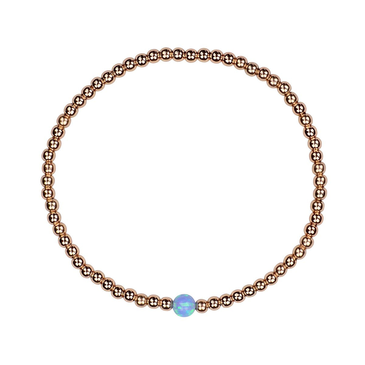 opalite ball rose gold beaded bracelet