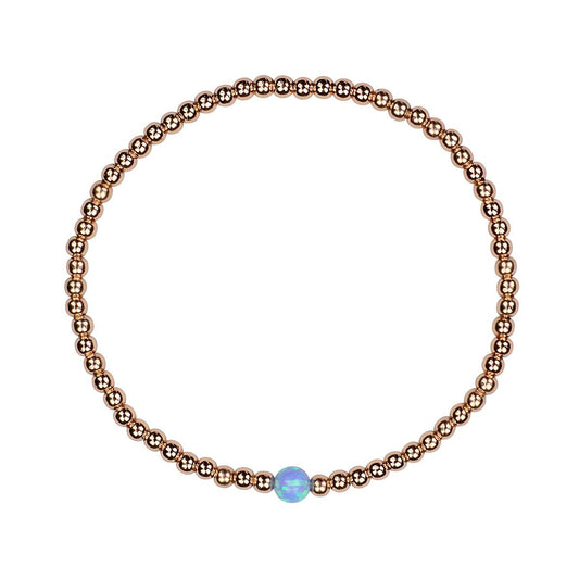 opalite ball rose gold beaded bracelet