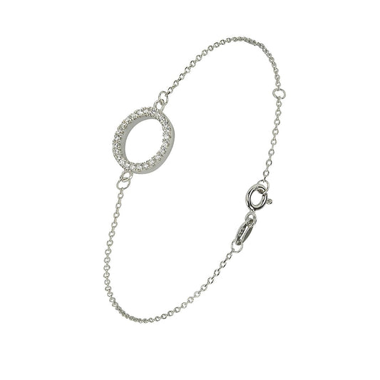 Round circle encrusted in crystals bracelet 