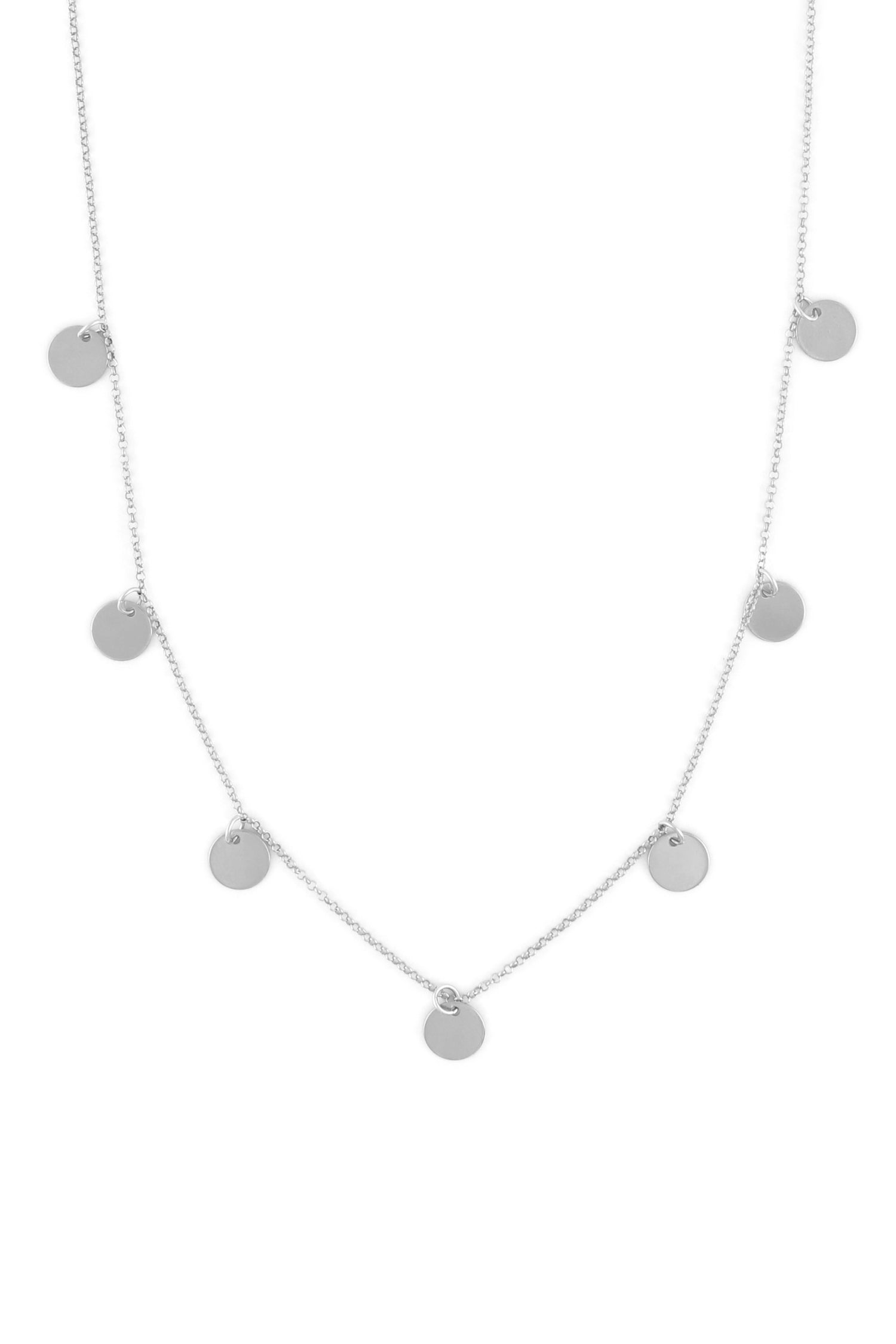Coin necklace featuring seven mini coins 