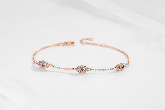 CHARLIZE EVIL EYE ROSE GOLD BRACELET
