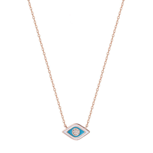 rose gold evil eye necklace 