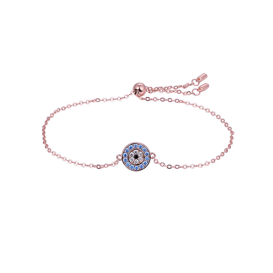 SALLY EVIL EYE ADJUSTABLE ROSE GOLD TENNIS BRACELET