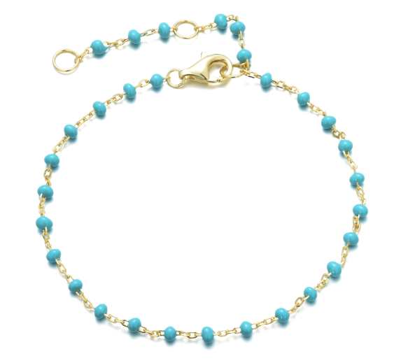 turquoise beaded gold bracelet