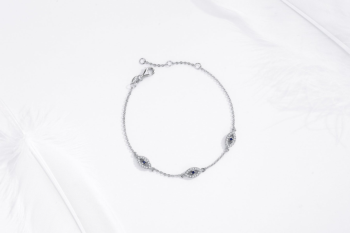 CHARLIZE EVIL EYE SILVER BRACELET