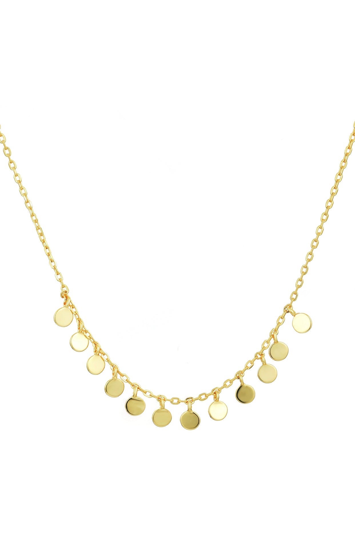 boho mini disc gold necklace 