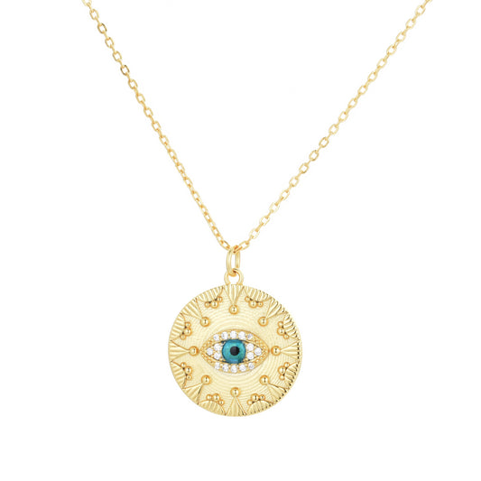 MEDUSA EVIL EYE GOLD NECKLACE
