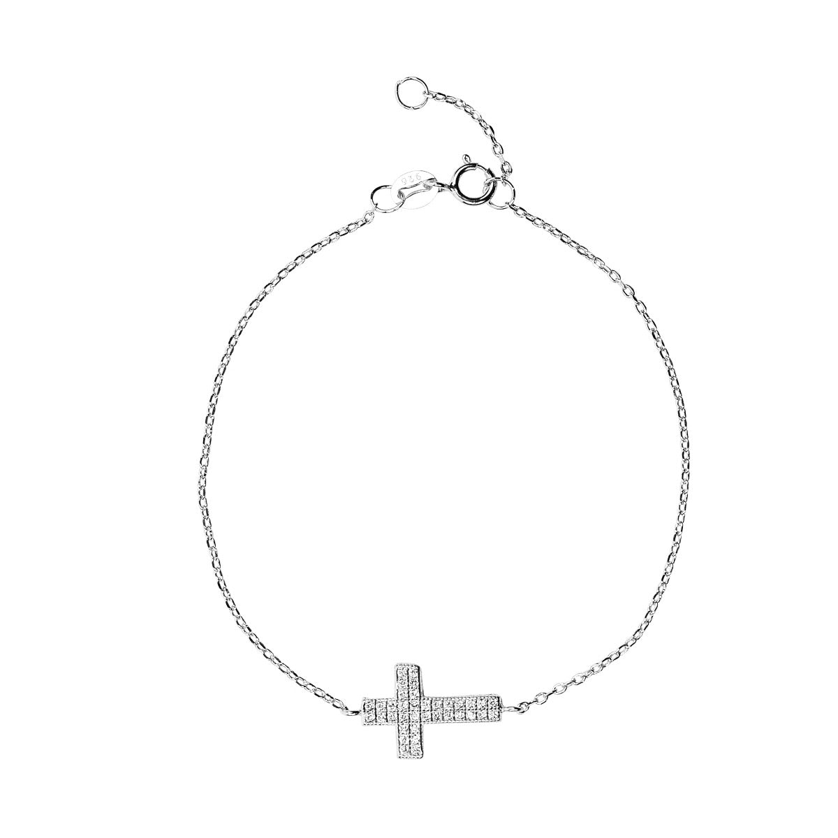 silver side cross bracelet